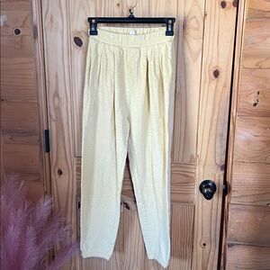Free People Beach Pale Yellow Cotton Joggers